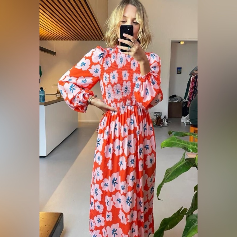 Never Fully Dressed Summer Floral Cherry Blossom Midi Dress